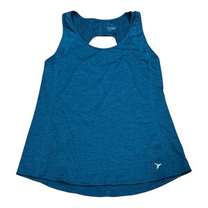 Old Navy Active Tank Top Womens Medium Blue Heather Keyhole Back Athletic Yoga